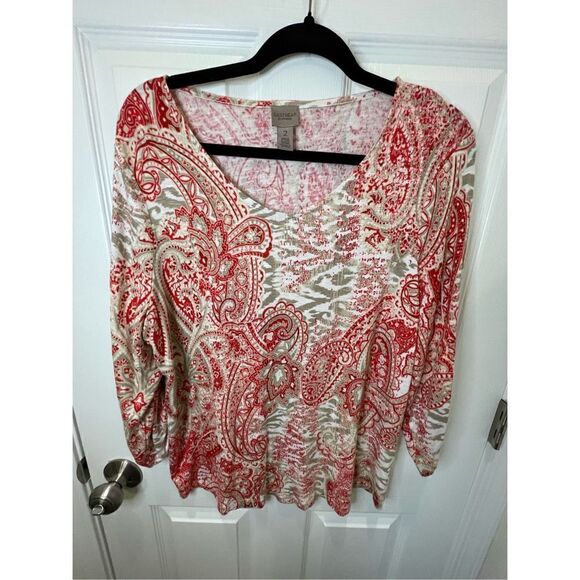 Chicos women’s bundle lot large blouse Chicos size 2 - Picture 4 of 15